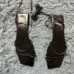Jeffrey Campbell Minimalist Black Sandals Size 7.5